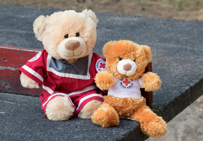 Zwei Teddybären des DRK
